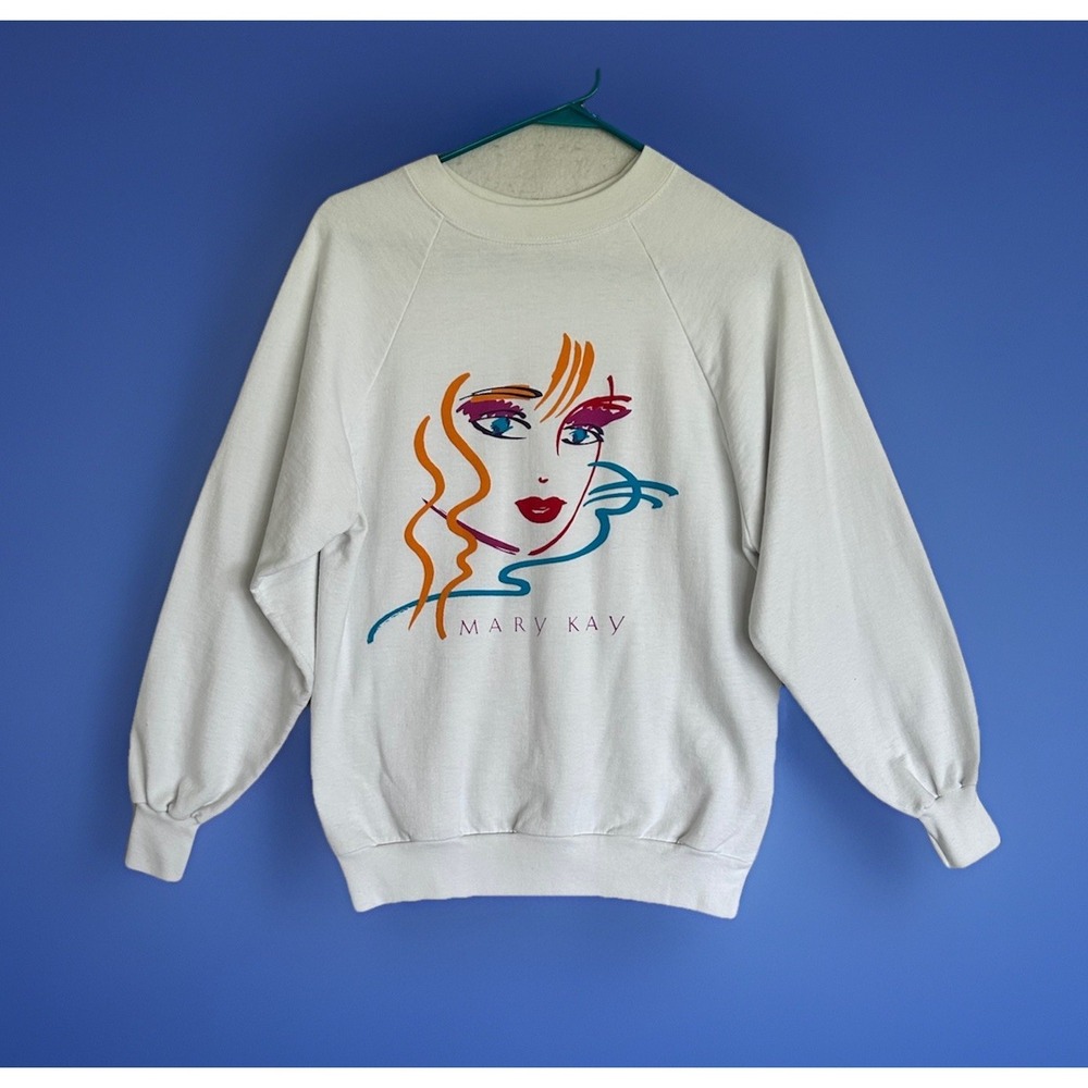 VTG 80s Mary Kay Sweatshirt Pullover Graphic Sweatshirt Cosmetic Promo Gift Sz M